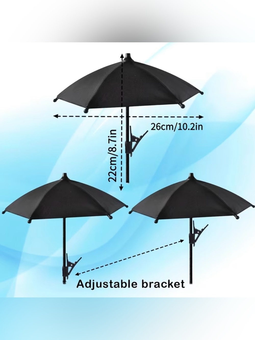 Black Phone Umbrella - Protective Accessory for Cell Phones NEW - Picture 2 of 10